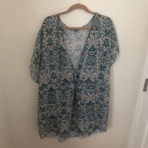 ASOS Curve Adjustable Teal/Green Cover Up
